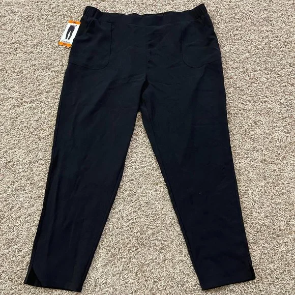 NWT 32 Degrees Women's Mini Twill Pull-On Pants Black, Size XXL (New) - Picture 1 of 9